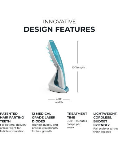 Hairmax Ultima 12 LaserComb - Tratamiento Capilar Inalámbrico