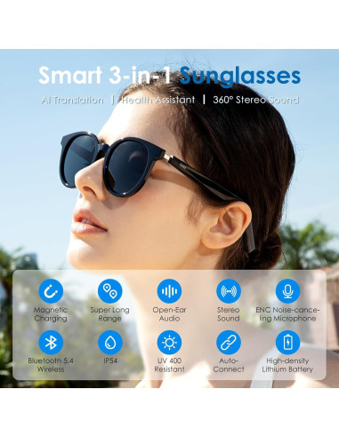 Gafas Inteligentes GetD GG13 con Traducción AI y Audio