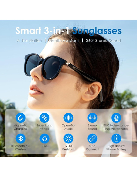 Gafas Inteligentes GetD GG13 con Traducción AI y Audio