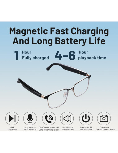 Gafas Inteligentes QJF-GS06 Polarizadas Bluetooth Unisex