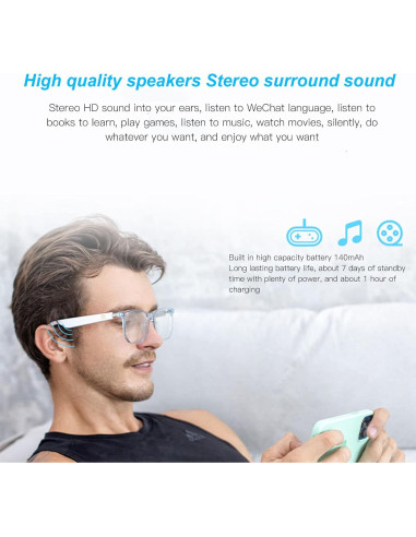 Gafas de Audio Inteligentes Bluetooth Yoidesu IP65 con Micrófono