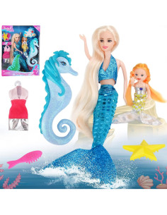 Conjunto de Muñeca Sirena Bettina con Caballito de Mar 2