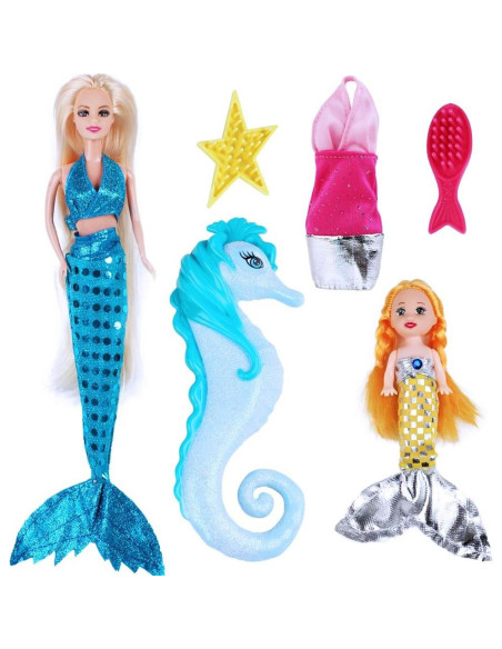 Conjunto de Muñeca Sirena Bettina con Caballito de Mar