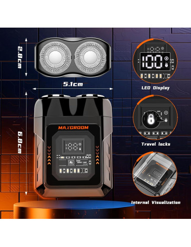 Mini Afeitadora Eléctrica MAXGROOM 8500RPM Impermeable