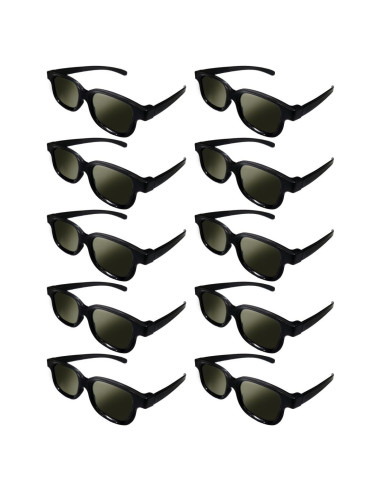 Lote de 10 Gafas 3D Polarizadas RealD para TV y Cine