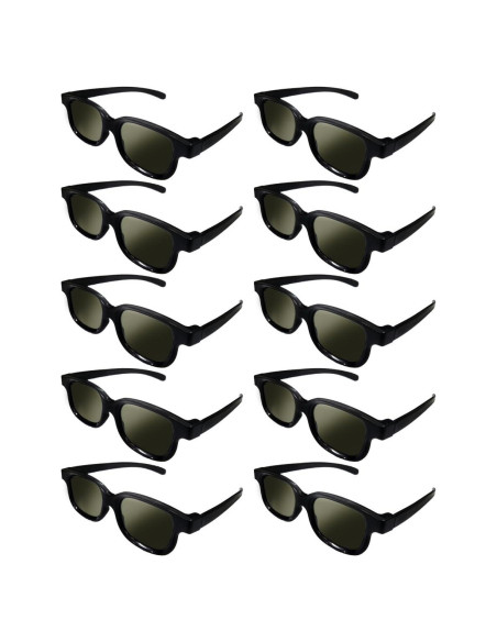 Lote de 10 Gafas 3D Polarizadas RealD para TV y Cine