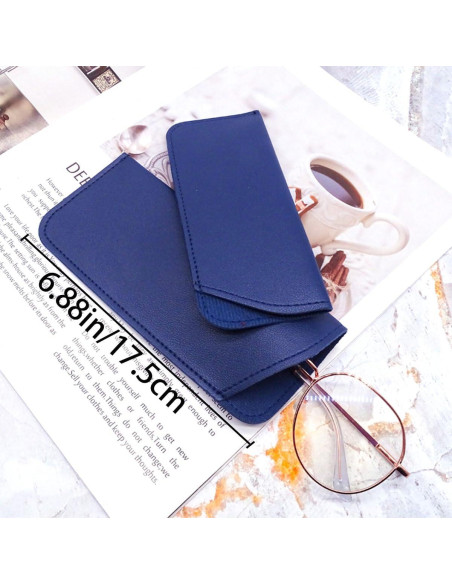 12 Fundas de Gafas de Cuero Multicolor Suaves 18.87x10.21cm