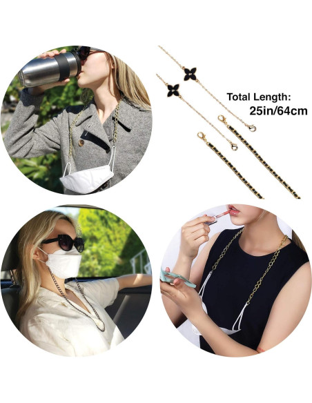 Cadena de Gafas daOra 2 PCS Soporte para Máscaras 63.5 cm