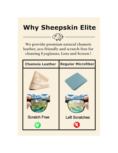 Paño de limpieza de gamuza natural Sheepskin Elite 4 piezas