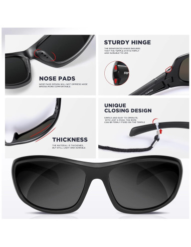 Gafas de sol RIVBOS polarizadas UV400 para deportes y aire libre