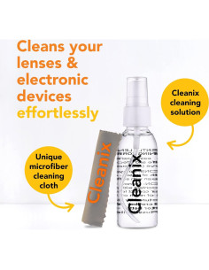 Kit Limpiador de Gafas Cleanix 59ml + Paño Microfibra 2