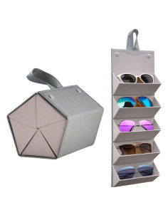 Organizador de Gafas Kenpal Plegable 5 Compartimentos Gris