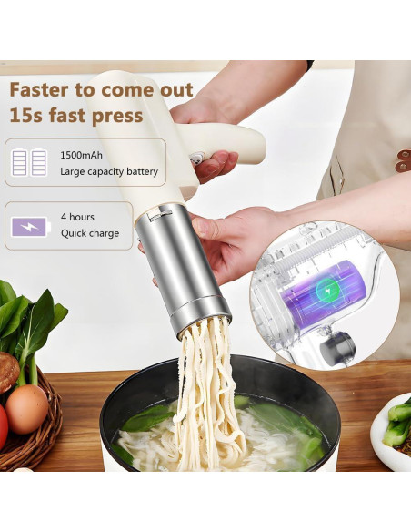 Máquina de Pasta Eléctrica Portátil UFAGFDA 5-en-1 Acero Inoxidable