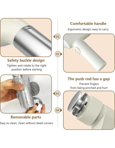 Máquina de Pasta Eléctrica Portátil UFAGFDA 5-en-1 Acero Inoxidable