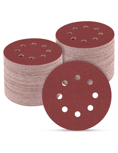 165 Discos de Lijado 5 Pulgadas POTUINOM Grano Variado