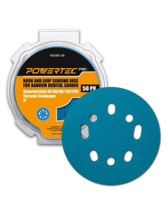 Discos de Lijado 5" POWERTEC PRO Grano 40/60/80/120/220
