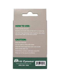 Paño Antivaho Birdz Reutilizable 15x15 cm - Sin Vaho para Gafas 2