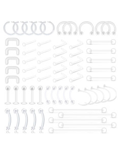 Kit 65pcs Retenedores Bioflex D.Bella para Piercings