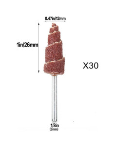 30 Piezas Rueda de Lijado Cono SYPARTS 80 Grano 3 mm 2