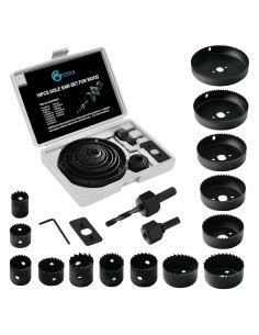 Juego de Sierras de Corona GMTOOLS 19 Piezas 19-127mm