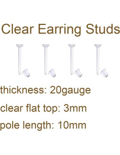 MODRSA Conjunto de 60 Retenedores Transparentes para Piercing 20g 2