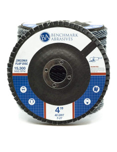Discos de Aleta de Zirconia 4" Benchmark Abrasives 40 Grano - Paquete de 10