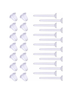 Pendientes de plástico DSOMHZ 100 pares con respaldos de goma