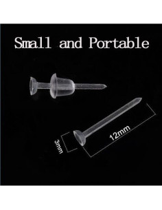 Pendientes de plástico DSOMHZ 100 pares con respaldos de goma 2