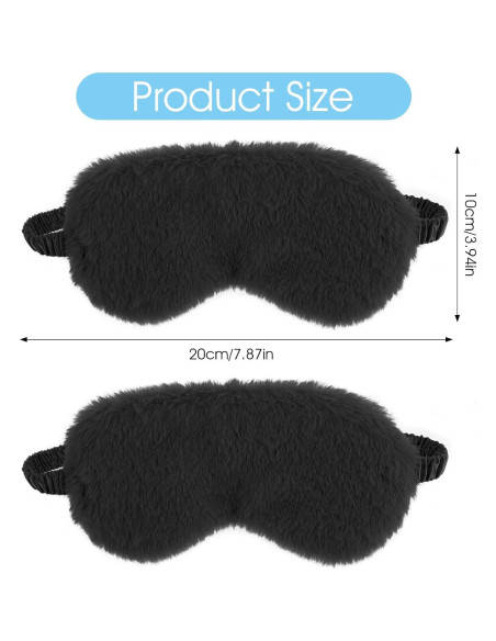 2 Pcs Máscaras de Ojos Terciopelo Negro Suave para Dormir