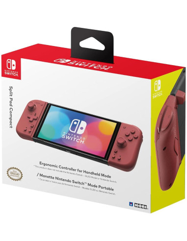 Controlador Ergonómico HORI Split Pad Compact para Nintendo Switch - Rojo Albaricoque
