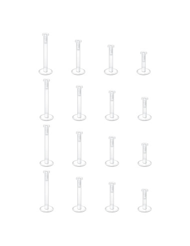 Pendientes Transparentes MODRSA 16g para Cartílago y Labret