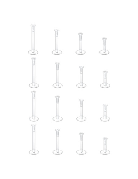 Pendientes Transparentes MODRSA 16g para Cartílago y Labret