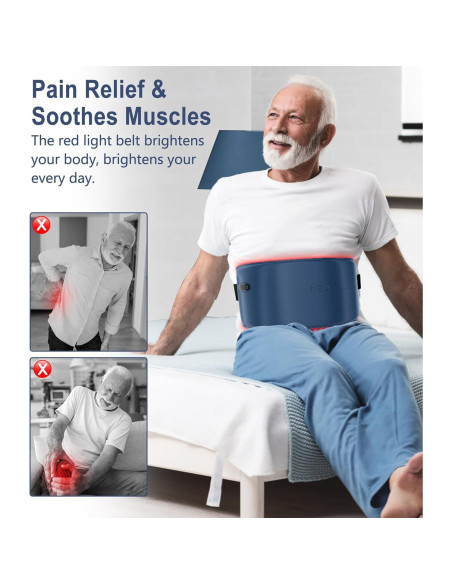 Cinturón Terapia Luz Roja Icbgre Inalámbrico 20x43cm Cinturón Terapia Luz Roja Icbgre Inalámbrico 20x43cm