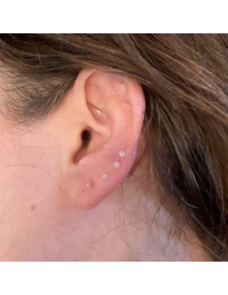 Pendientes Transparentes MODRSA 16g para Cartílago y Labret