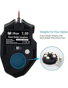 Ratón Gaming Zelotes T90 USB 9200 DPI Ergonómico Negro 2