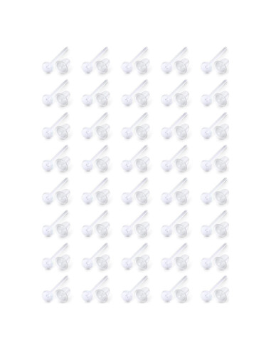 40 Pares de Aretes Studs Transparentes Ftovosyo 20G 12mm