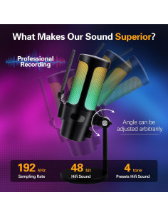 Micrófono USB VCOM M902 Gaming con RGB y Soporte 2