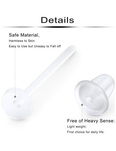 40 Pares de Aretes Studs Transparentes Ftovosyo 20G 12mm