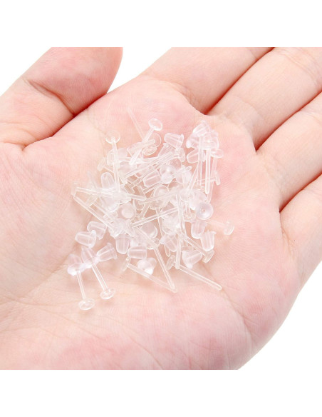 40 Pares de Aretes Studs Transparentes Ftovosyo 20G 12mm