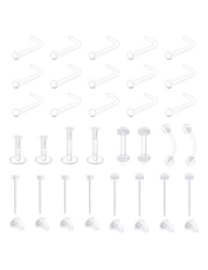 Studs de Nariz Transparentes MODRSA 20g para Cirugía y Deporte