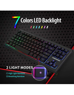 Teclado Gaming Lumsburry Retroiluminado LED 87 Teclas USB 2
