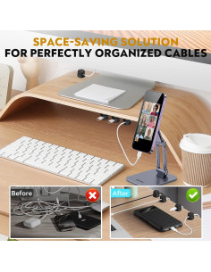 Paquete de 8 Clips Magnéticos VieHome para Gestión de Cables 2