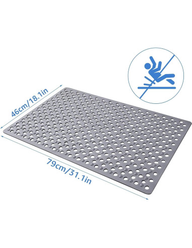 Alfombrilla de Ducha Antideslizante EOOXEKFX 46x79 cm