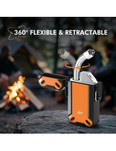 Encendedor de Campamento TIKETT TK6 Naranja Recargable USB 2