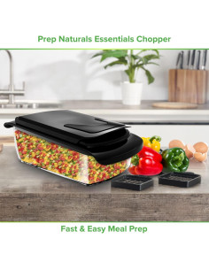 Picador de Verduras Prep Naturals 4 en 1 Negro con Contenedor 2