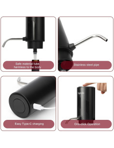 Aereador de Vino Eléctrico Exptolii Decanter03 198 ml 2