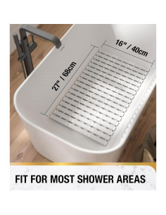 Alfombrilla de Ducha Antideslizante HITSLAM 68x40 cm Gris 2