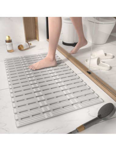 Alfombrilla de Ducha Antideslizante HITSLAM 68x40 cm Gris
