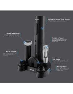Juego de Vino 7 Piezas Ivation - Abrebotellas Eléctrico y Más 2