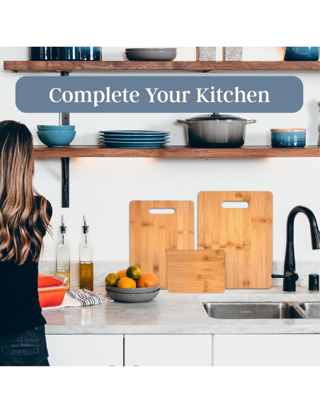 Juego de 3 Tablas de Cortar de Bambú Totally Bamboo